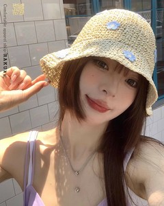 钟形帽/钩针帽 女士 韩国 花卉图案