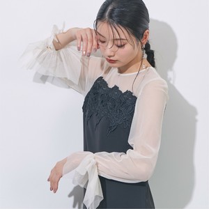 ケミカルレース変形ベルスリーブIラインドレス パーティードレス フォーマルドレス 結婚式 お呼ばれ 同窓会