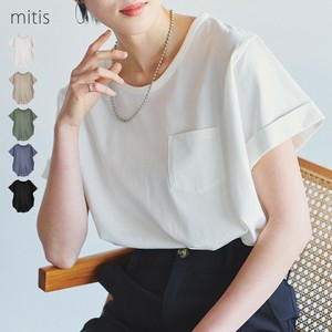 ラウンドヘム胸ポケット付きTシャツ 天竺  SS