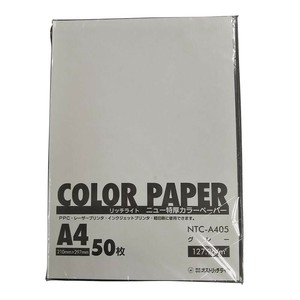 オストリッチダイヤ リッチライト ニュー特厚カラーペーパー A4 グレー 50枚パック入 NTC-A405