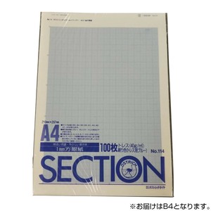 オストリッチダイヤ 1ミリ方眼紙トレーシング B4 100枚パック/冊 164