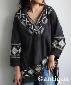 [antiqua] Button Shirt/Blouse Indian Cotton Ladies fashion