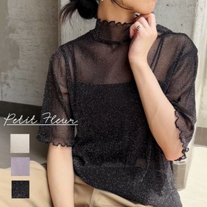T-shirt Lame Sheer High-Neck Short Sleeve Cut-and-sew [S/S NEW]