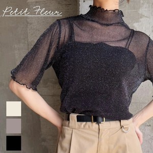T-shirt Lame Sheer High-Neck Short Sleeve Cut-and-sew [S/S NEW]