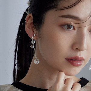大粒クリアパールドロップイヤリング パーティアクセサリー 謝恩会 結婚式 お呼ばれ同窓会