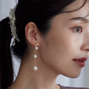 大粒パールドロップイヤリング パーティアクセサリー 謝恩会 結婚式 お呼ばれ同窓会