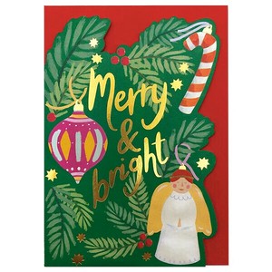 ラズベリーブロッサム グリーティングカード Merry & Bright【クリスマス/イギリス製】