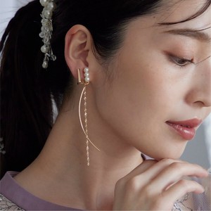 2WAYスティックパールイヤリング パーティアクセサリーお呼ばれアクセ謝恩会 結婚式 お呼ばれ同窓会
