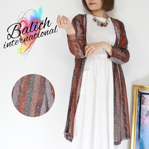 【カーディガン】シアーエスニック ロングガウン