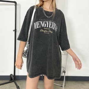 即納【2025新作】ロゴビッグTシャツ　半袖　オーバーサイズ　オーバーシルエット　ブリーチ