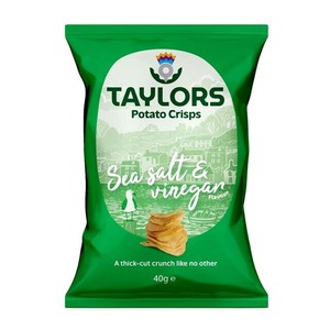 ★訳アリセール(賞味期限2025/8/30)★テイラーズ　ポテトチップス　シーソルト&ビネガー　40g