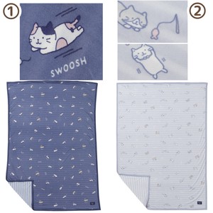 ふくふくにゃんこ 接触冷感CATCHサマーケット  猫/ギフト/夏用ケット/冷感/タオルケット/ひんやり
