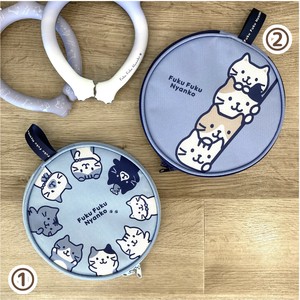 ふくふくにゃんこ ラウンド保冷ポーチ 猫/ギフト/アイスリング/クールリング/ネッククーラー/ひんやり