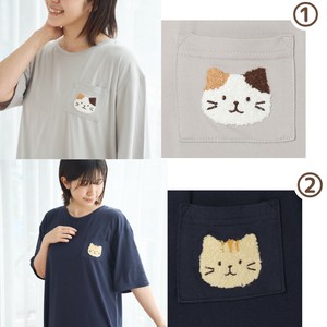 ふくふくにゃんこ とろみ冷感Tシャツ　猫/ギフト/Tシャツ/涼感/レディース/半袖