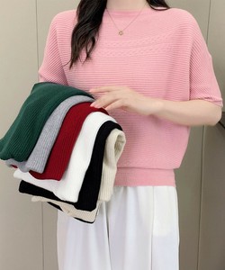国内即納 サマーニットトップス ドルマンスリーブ夏
