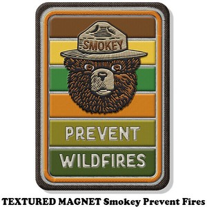 テクスチャード マグネット Smokey Prevent Fires【スモーキーベア】