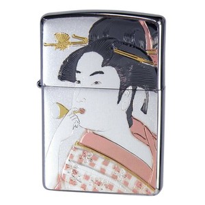 ZIPPO 電鋳板 ビードロを吹く女