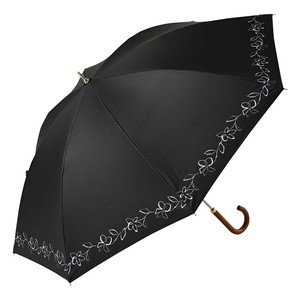 ニフティカラーズ 遮光フラワークラウン55 晴雨兼用日傘 長傘 ブラック 2465BK