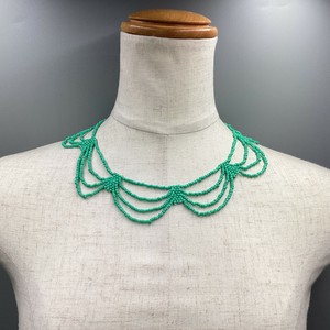 ネックレス　ハンドメイド　インドネシア　ビーズ　デザイン　付け襟