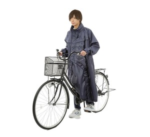 防水サイクルレインコート L ネイビー 04000466