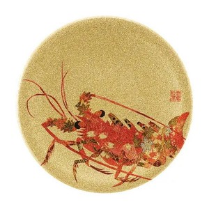 (食洗機対応)15cm寿司皿　ゴールドパール千代紙伊勢海老　13000067