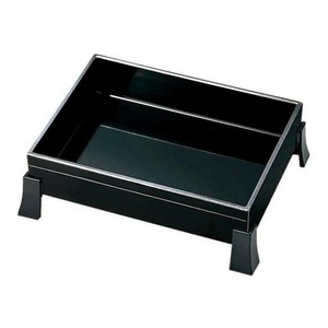 6.5寸長角足付珍味箱　黒天銀　51140905