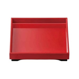 7寸山路盛器　朱(裏黒)　15054900