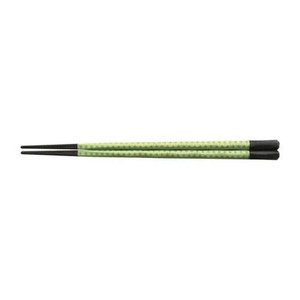 PBT　22.5cm六角立荒彫箸グリン麻柄　90022695