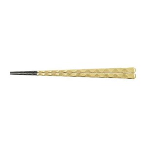PBT22.5cm亀甲一刀彫箸　金しぶき　30010870