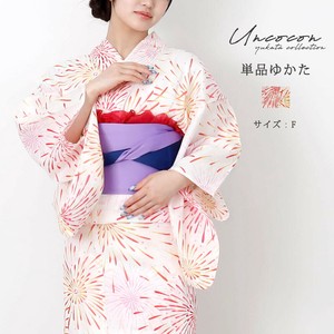 Kimono/Yukata single item Ladies fashion White Summer Retro