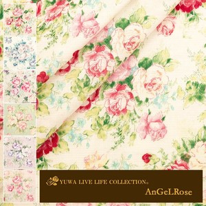 有輪商店 YUWA  ミューファントリプルガーゼ ”AnGeLRose” [A:White] / 全6色 / 生地 布 / MF919617