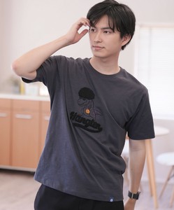 【HANGTEN】スラブ天竺サガラ刺繍Tシャツ