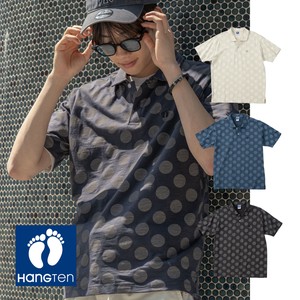 再入荷しました★【HANGTEN】スラブ天竺ドットプリントポロ