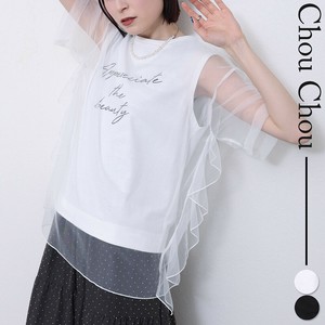 チュール重ね英字プリントTシャツ 2025人気 新作 chouchou東京