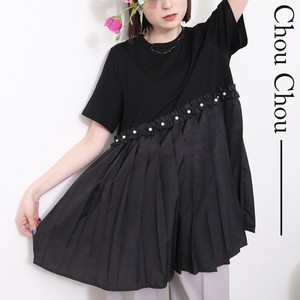 フリル＆パールデザインプリーツ切り替えカットソー 2025人気  chouchou東京