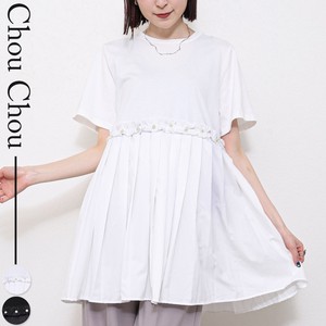 フリル＆パールデザインプリーツ切り替えカットソー 2025人気  chouchou東京