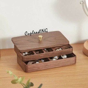 シーズン商品 激安セール 記念日ギフト用 クルミ製アクセサリーボックス 収納ケース ダブルデッキ仕様