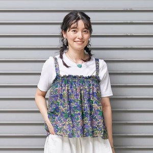 【2025新作】フラワーメッシュプリントキャミブラウス
