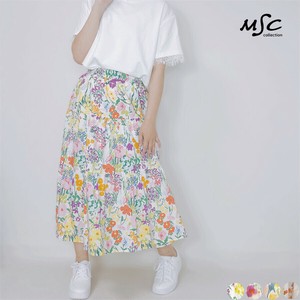 Skirt Flare Flower Print Tiered