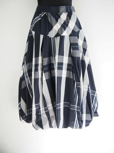 Skirt Monotone Check Balloon Skirt [S/S NEW]