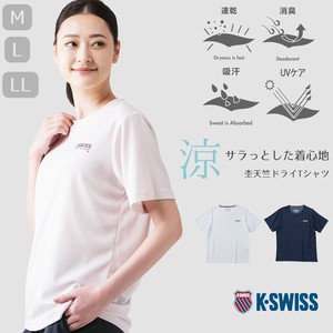【K-SWISS】杢天竺クルーネックドライTシャツ