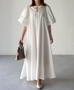 Casual Dress Front Ribbon