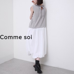 ■comme soi（コムソワ）■切替 バルーン ワンピース 2025新作