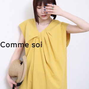 ■comme soi（コムソワ）■バッグ捻りデザインコクーンワンピース 2025新作