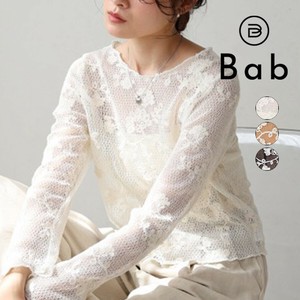【決算SALE】刺繍透かし編みトップス◇立体感のある刺繍とほどよい肌見せが叶う透かし編み