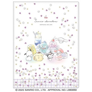 ■2025SS　先行予約■　サンリオキャラクターズ　Wポケットクリアファイル　チマチマスイーツチェック