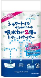 シャワートイレのためにつくった吸水力が2倍のトイレットペーパー　12ロール（ダブル）×6点セット