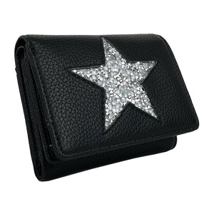 Pisoraro(ピソラロ) スタージェリー BOXコインミニウォレット 三つ折り財布 ブラック PR86