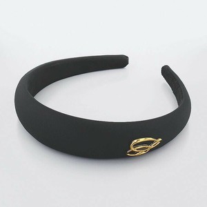 フラワーリング カチューシャ サテン×ゴールドモチーフ ブラック HHA0026-BK