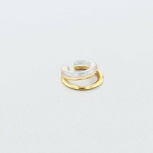 フラワーリング イヤーカフ メタル×アセチ クリア AEC0059-CR